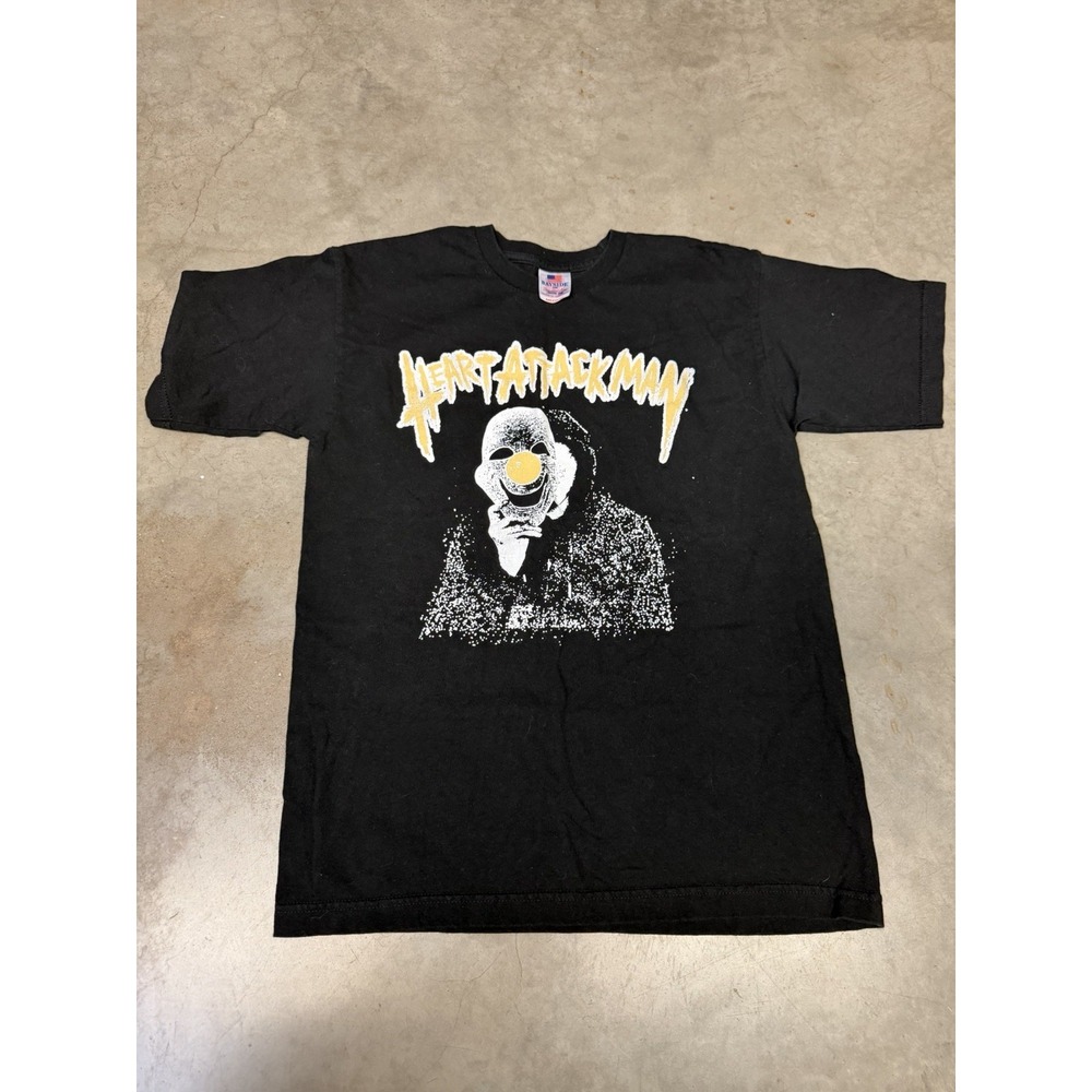 Heart Attack Man Clown Graphic Band T-Shirt Black Bayside Made USA Size M A52004